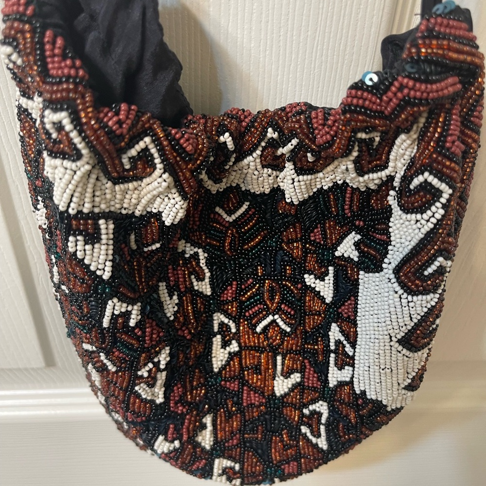 Beaded Silk Multicolor Women's Bag